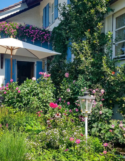 Blick in den Garten Ferienwohnung Gerold